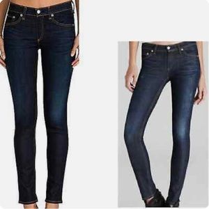 RAG & BONE DENIM BLUE SKINNY MID RISE JEANS SIZE 25 Kensington Blue